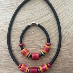 Coral Necklace & Bracelet